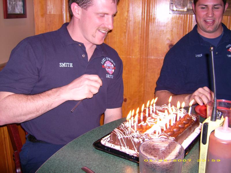 Celebration of a promotion at the station